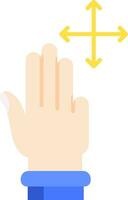 Three Fingers Move Line Filled Icon vector