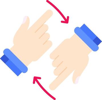 Rotate Two Hands Line Filled Icon vector