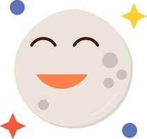 Moon Line Filled Icon vector