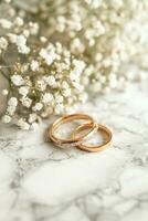 AI generated Wedding agency advertisment background with copy space photo