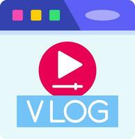 icono lleno de línea vlog vector