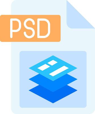 Psd file format Line Filled Icon