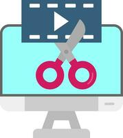 Video editor Line Filled Icon vector
