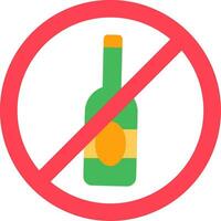 No alcohol línea lleno icono vector