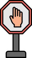 Stop Line Filled Icon vector