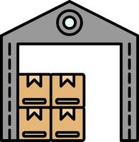 Warehouse Line Filled Icon vector