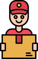 Delivery Courier Line Filled Icon vector