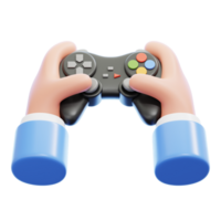 Hand holding a gamepad isolated. 3d rendering. png