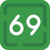 Sixty Nine Line Filled Icon vector