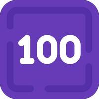 One Hundred Line Filled Icon vector