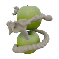 Realistic 3D render of Green Apple splash best for commercial and Design purpose png