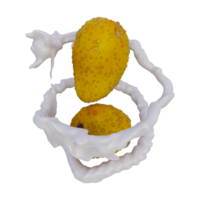 réaliste 3d rendre de Jaune mangue éclaboussure meilleur pour commercial et conception objectif png