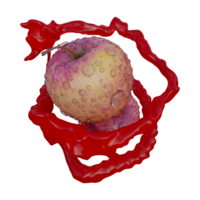 Realistic 3D render of Red Apple splash best for commercial and Design purpose png