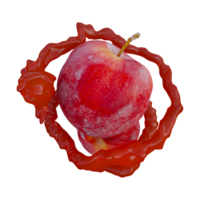 Realistic 3D render of Red Apple splash best for commercial and Design purpose png