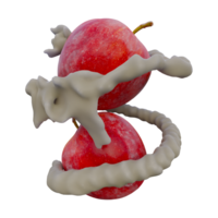 Realistic 3D render of Red Apple splash best for commercial and Design purpose png