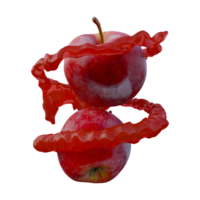 Realistic 3D render of Red Apple splash best for commercial and Design purpose png