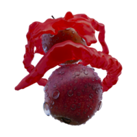 réaliste 3d rendre de rouge Pomme éclaboussure meilleur pour commercial et conception objectif png