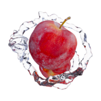 Realistic 3D render of Red Apple splash best for commercial and Design purpose png