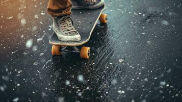 AI generated Skate advertisment background with copy space photo