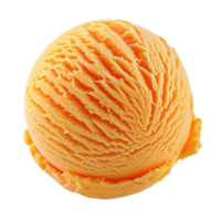 ai généré Orange la glace crème Balle isolé sur blanc Contexte png