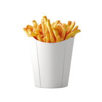 ai généré français frites dans seau isolé sur blanc Contexte png