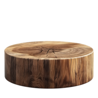 AI generated Round wooden podium Isolated on white background png