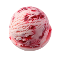 AI generated Strawberries ice cream ball Isolated on white background png