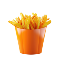 AI generated French fries in bucket Isolated on white background png