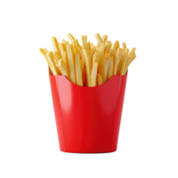 ai generado francés papas fritas en Cubeta aislado en blanco antecedentes png