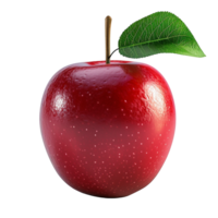 AI generated 3D Red apple Isolated on white background png