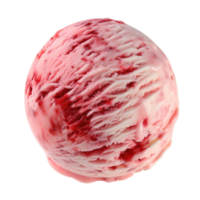 AI generated Strawberries ice cream ball Isolated on white background png