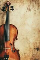 AI generated Violin Concert advertisment background with copy space photo