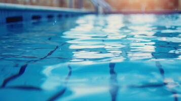 AI generated Swimming pool advertisment background with copy space photo