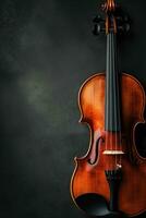 AI generated Violin Concert advertisment background with copy space photo