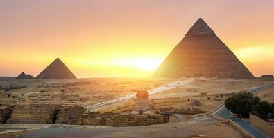 Sphinx in desert of Cairo photo