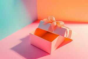 AI generated a present box is shown open on a colorful background photo