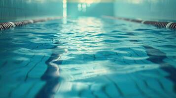 AI generated Swimming pool advertisment background with copy space photo
