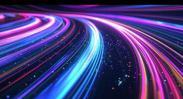 AI generated an abstract seamless colored light trail with black lines photo