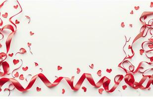 AI generated beautiful valentine s day ribbons photo