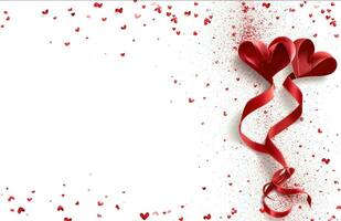 AI generated beautiful valentine s day ribbons photo