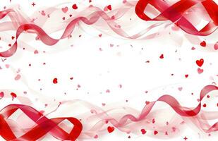 AI generated beautiful valentine s day ribbons photo