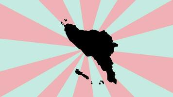 geanimeerd kaart van aceh in Indonesië met een roterend achtergrond video