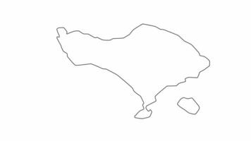 animated sketch of a map of the island of Bali in Indonesia video