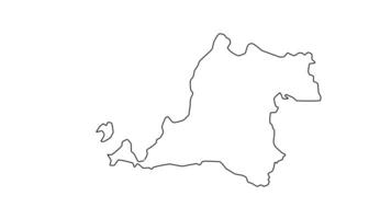 animated sketch map of Banten province in Indonesia video