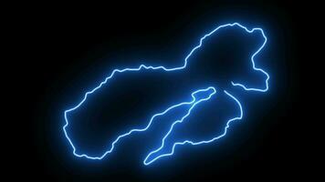 Animated map of Ambon Island in Indonesia with a glowing neon effect video