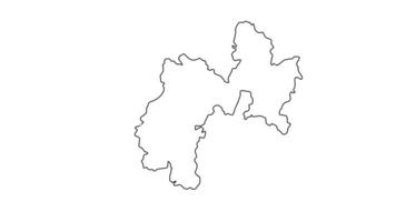 animated sketch of a map of the city of Changzhou in China video