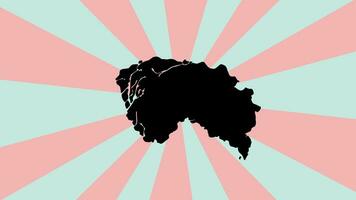 Animated map of the city of Dongguan in China with a rotating background video