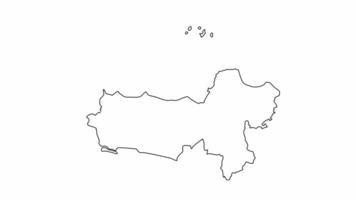 animated sketch map of Central Java province in Indonesia video