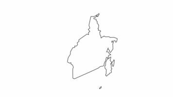 animated sketch map of South Kalimantan in Indonesia video