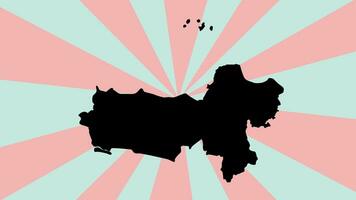 animiert Karte von zentral Java Provinz im Indonesien mit ein rotierend Hintergrund video